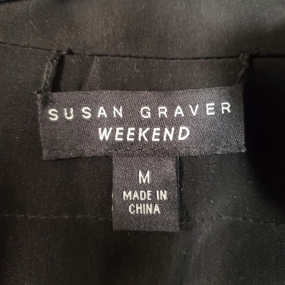 Susan Graver Weekend‎ reversible medium black/ white fleece zip up vest - Picture 6 of 11